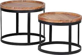 BEISTELLTISCHSET 2-er Set, aus Akazie