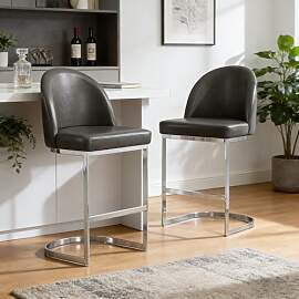 Bekrvio Barhocker 2er Set mit Lehne, 65 cm