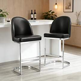 Bekrvio Barhocker 2er Set mit Lehne, 65 cm