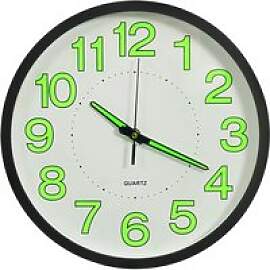 Beleuchtete Wanduhr, schwarz, 30 cm, Spiegel,