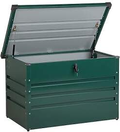 Beliani Metall-Gartentruhe 300 l dunkelgrün