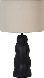 Beliani Tischlampe Keramik Vasenfuß schwarz