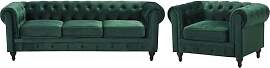 Beliani Wohnzimmer Set Sofa Sessel Samtstoff