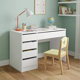Bellabino Nore Kinderschreibtisch in Weiß mit 5
