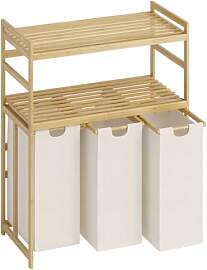 Bellamio Newa Wäschekorb 3 Fächer – Bambus