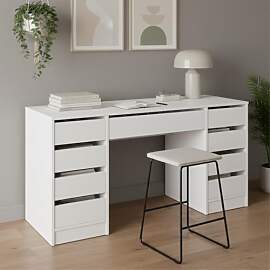 Bellamio Nore Schreibtisch in Weiß mit 9