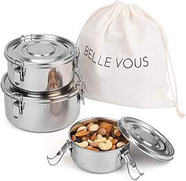 BELLE VOUS 3er Pack Brotdose Edelstahl - Lunchbox