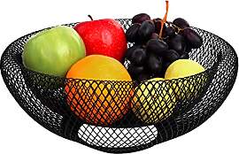 BELLE VOUS Obstkorb aus schwarzem Metall – 24 cm 