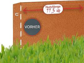 bellissa Rasenkante Metall Corten-Stahl 118x20cm,