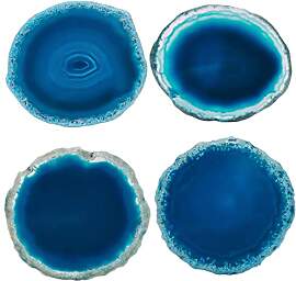 BENECREAT 4 kleine Blaue Achat-Untersetzer, 6-7.5