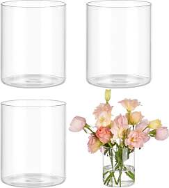 BENECREAT 4 Stück klare Blumenvase, 10 cm