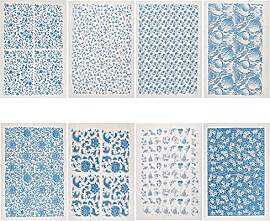 BENECREAT 8 Styles Blaues Weißes Keramik Ton
