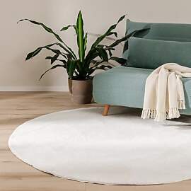 benuta Basic Kunstfaser Fellteppich Furry - Creme