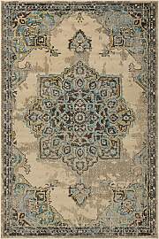 benuta Nest Teppich Casa Beige/Türkis 140x200 cm