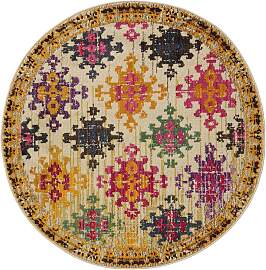 benuta Nest Teppich Casa Multicolor/Beige ø 120
