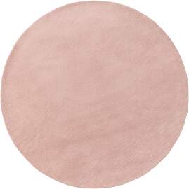 benuta Nest Wollteppich Bent Rosa ø 100 cm rund - 