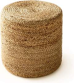benuta Pure Handgefertigter Jute Pouf Jutta