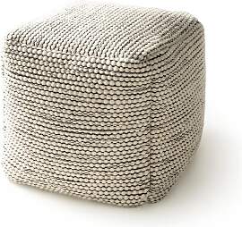 benuta Pure - Handgefertigter Woll Pouf Rocco