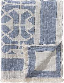 benuta Pure Leinenmix Decke Sabine Blau 130x170 cm 