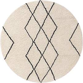benuta Pure Wollteppich Berber Cream ø 100 cm rund