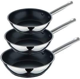 BERGNER Frypan-Set GOURMET silber Edelstahl B/H/L: 