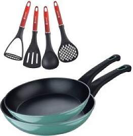 BERGNER Pfannenset Classique grün Aluminium 6 tlg.