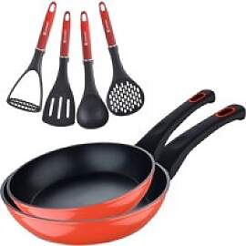 BERGNER Pfannenset CLASSIQUE rot Stahl 2 tlg.