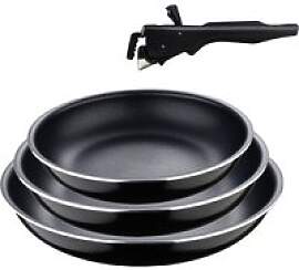 BERGNER Pfannenset Click u. cook schwarz Aluminium