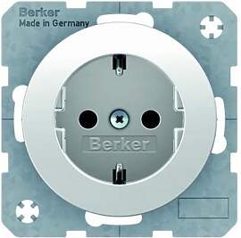 BERKER Steckdose R.1/R.3 polarweiß, glänzend