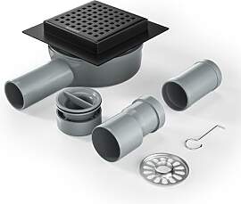 Bernkot Duschrinne Quadrat 10 * 10cm, 360° Siphon 