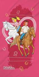 BERONAGE Bibi und Tina Badetuch Herz Rot 75 x 150