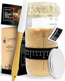 besøk Sauerteig Starter Set - 600ml Gärglas mit
