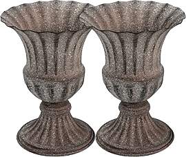 BESPORTBLE 2 Stücke Metall Blumenvase Grabvase