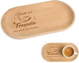 Beste Freundin Geschenke Tablett aus Holz mit