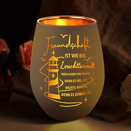 Beste Freundin Geschenke, Windlicht Glas mit