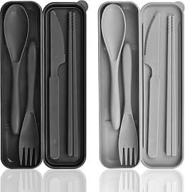 Besteck Set, 2 Pcs Camping Besteck mit Koffer,