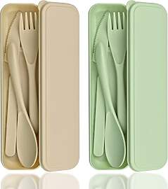 Besteck-Set mit Etui, 2 Reisebesteck Camping
