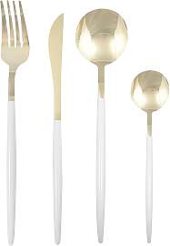 Besteckset Stella Weiß/Goldfarben 16-teilig