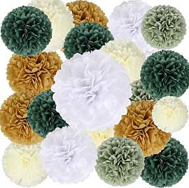 BestoFun 16 Stück Grün Seidenpapier Pompoms
