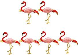 BESTonZON 6 Stück Flamingo Serviettenringe Metall 