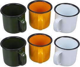 BESTonZON Emaille Tasse 6er-Set, Kaffeetassen