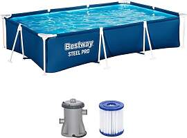 Bestway Steel Pro Frame Pool Set mit Filterpumpe