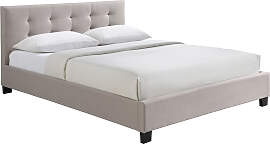 Bett 160 x 200 Stoff Beige gepolstert MARQUISE