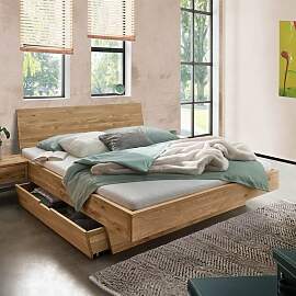 Bett Adrien Komfort Wildeiche Massivholz mit