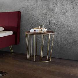 Bett-Beistelltisch Celica Nussbaum Massivholz H