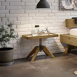 Bett-Beistelltisch Valdivia Wildeiche Massivholz H 