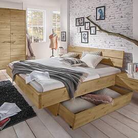 Bett Kärnten Komfort Wildeiche Massivholz mit