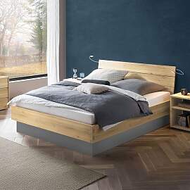 Bett Larus Komfort Wildeiche Massivholz mit