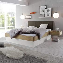 Bett Majuro Komfort Eiche Massivholz mit Bettkasten