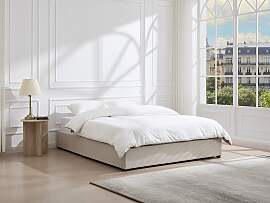 Bett mit Bettkasten 180 x 200 cm aus Cordvelours - 